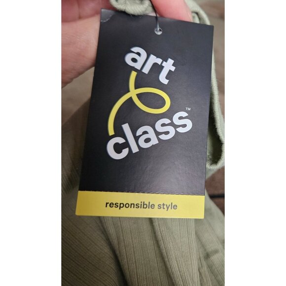 Art Class Girls Ribbed Button-Up Knit Dress Short Sleeve Green Size XXL 16/18 - Picture 8 of 9